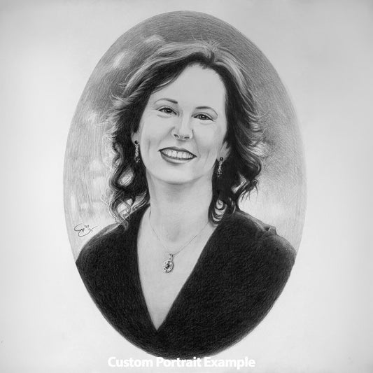 Custom Portrait – Elegant Woman, Graphite