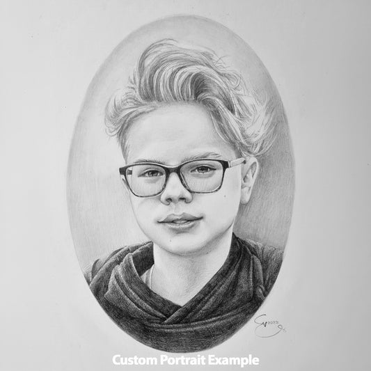 Custom Child Portrait from Your Photo #01 (Graphite Pencil)