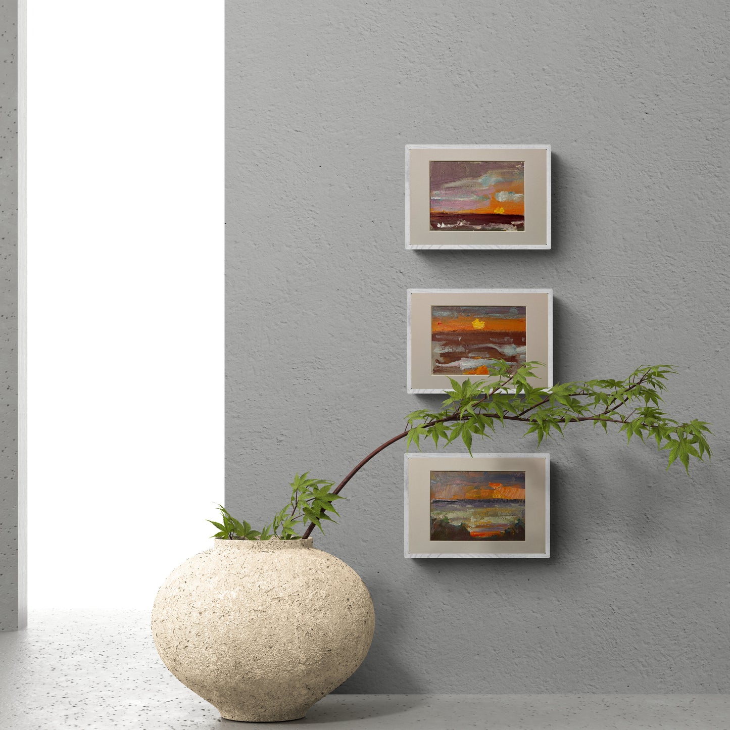 Orange Immersion. Triptych