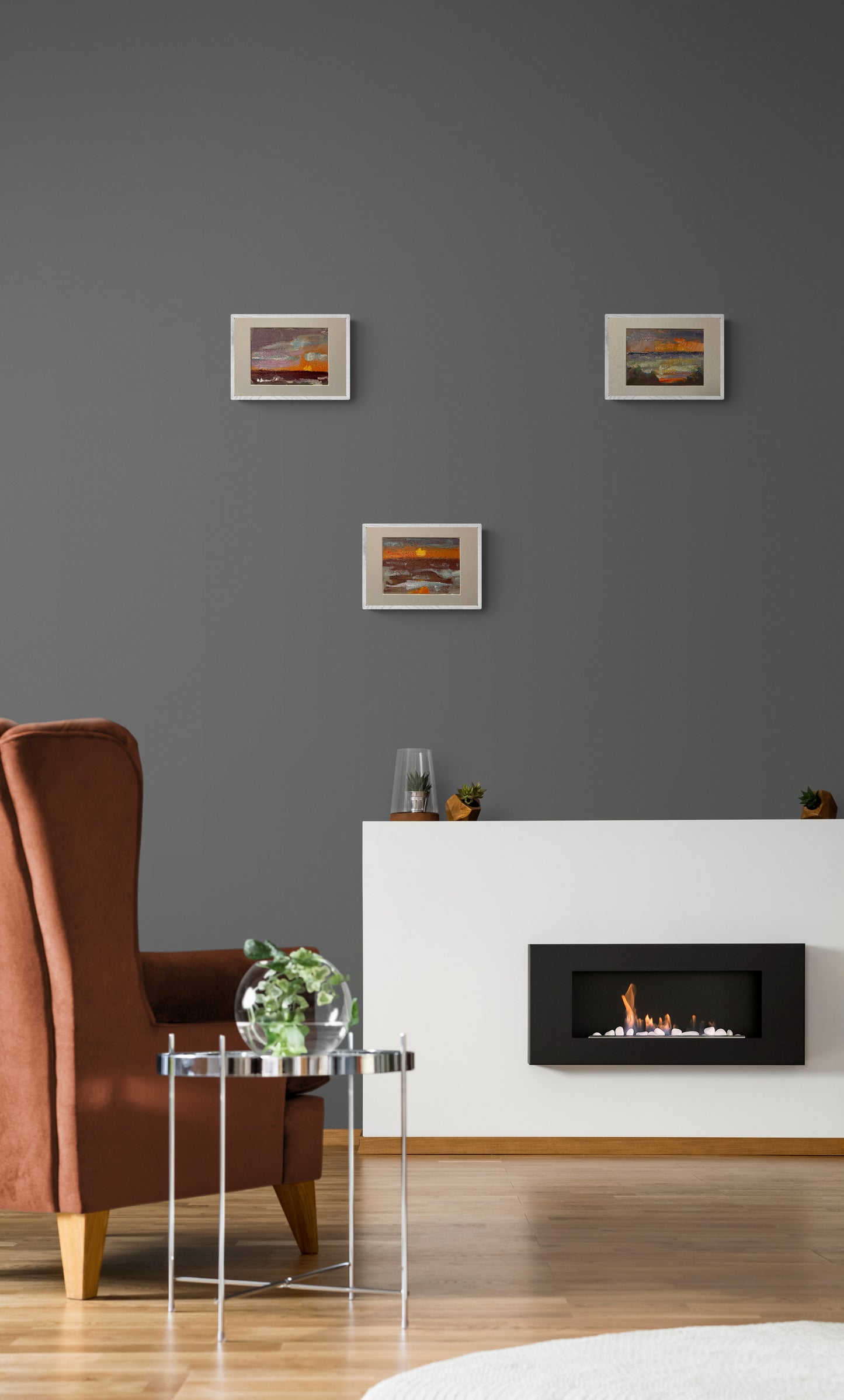 Orange Immersion. Triptych