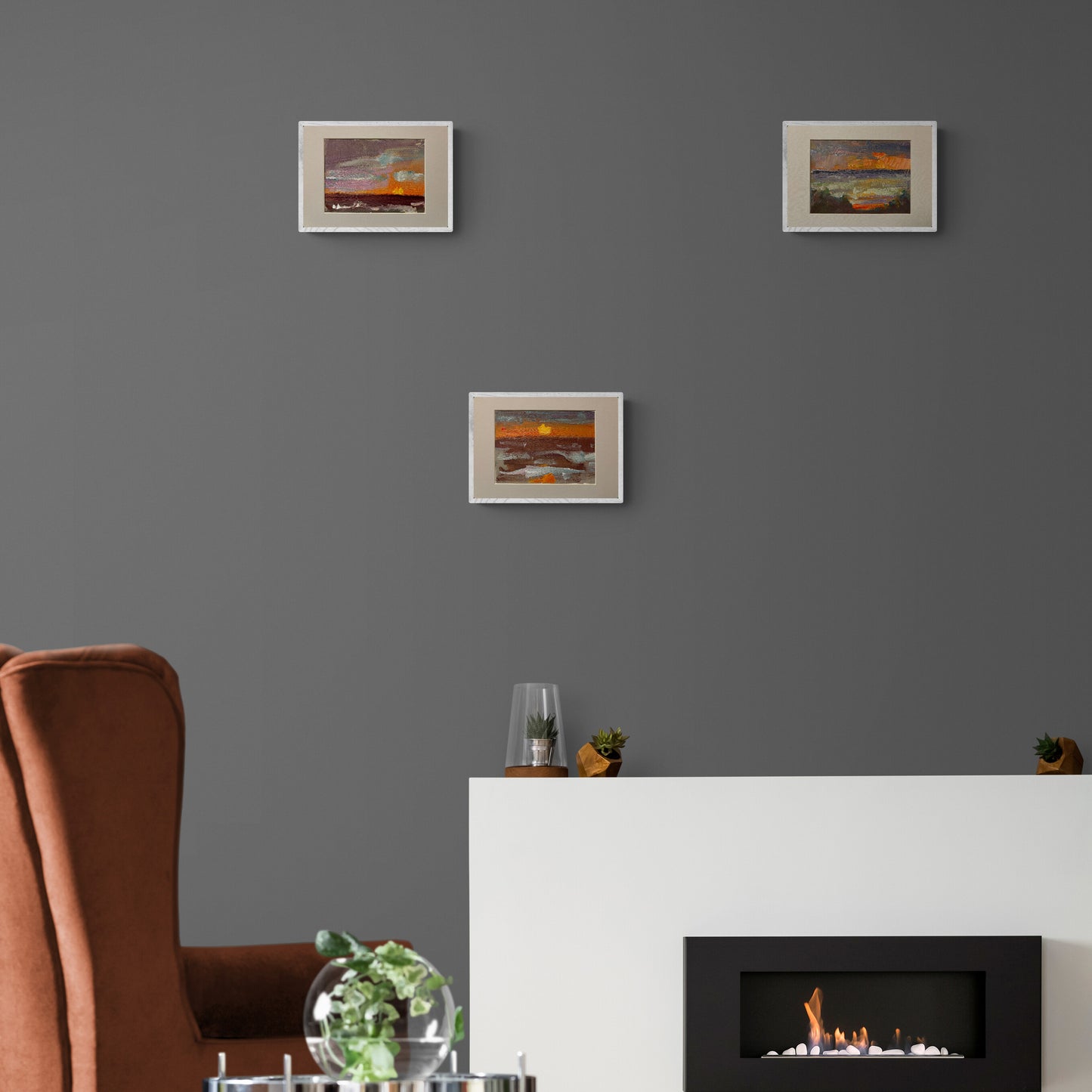Orange Immersion. Triptych