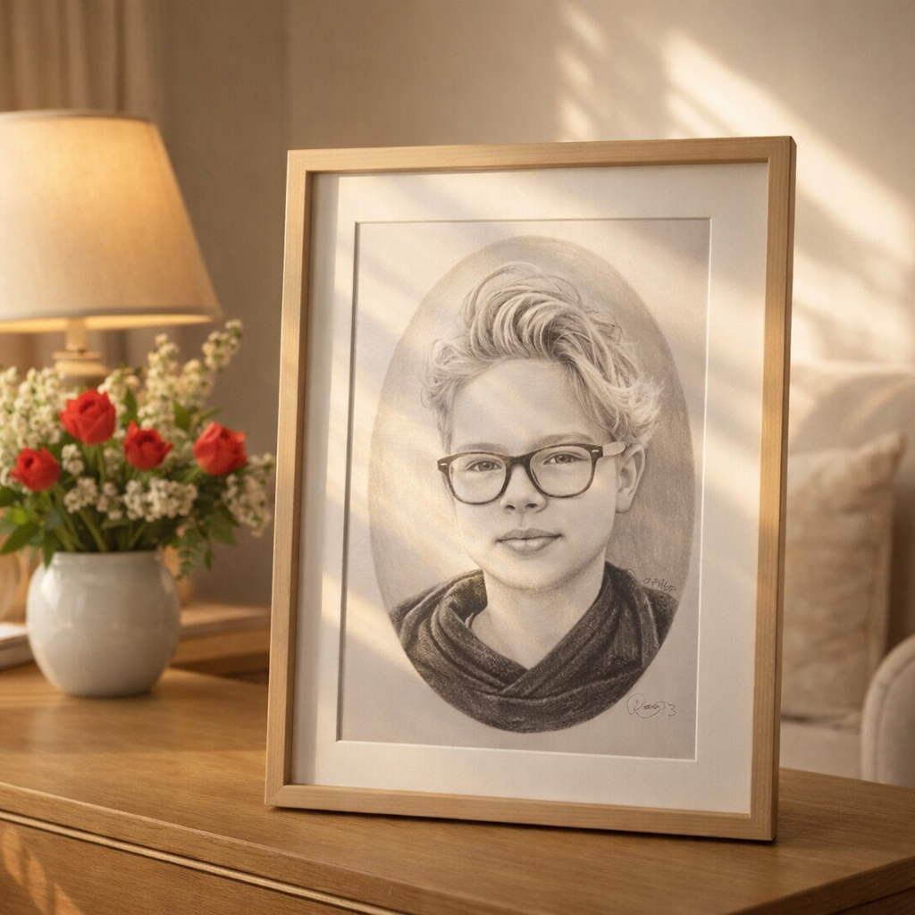 Custom Portrait from Your Photo (Graphite Pencil)